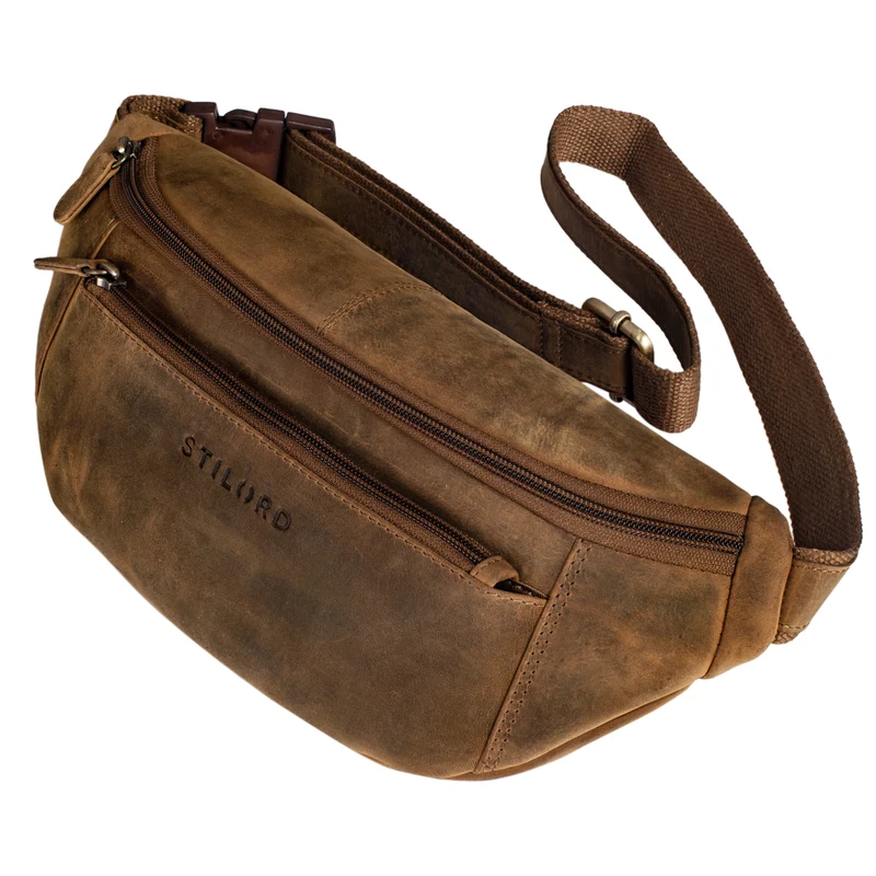 "Bryce" Bauchtasche Leder Gürteltasche Vintage