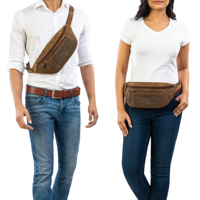 "Bryce" Bauchtasche Leder Gürteltasche Vintage