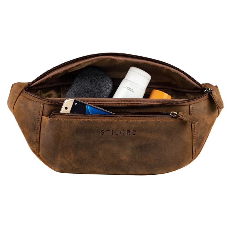 "Bryce" Bauchtasche Leder Gürteltasche Vintage