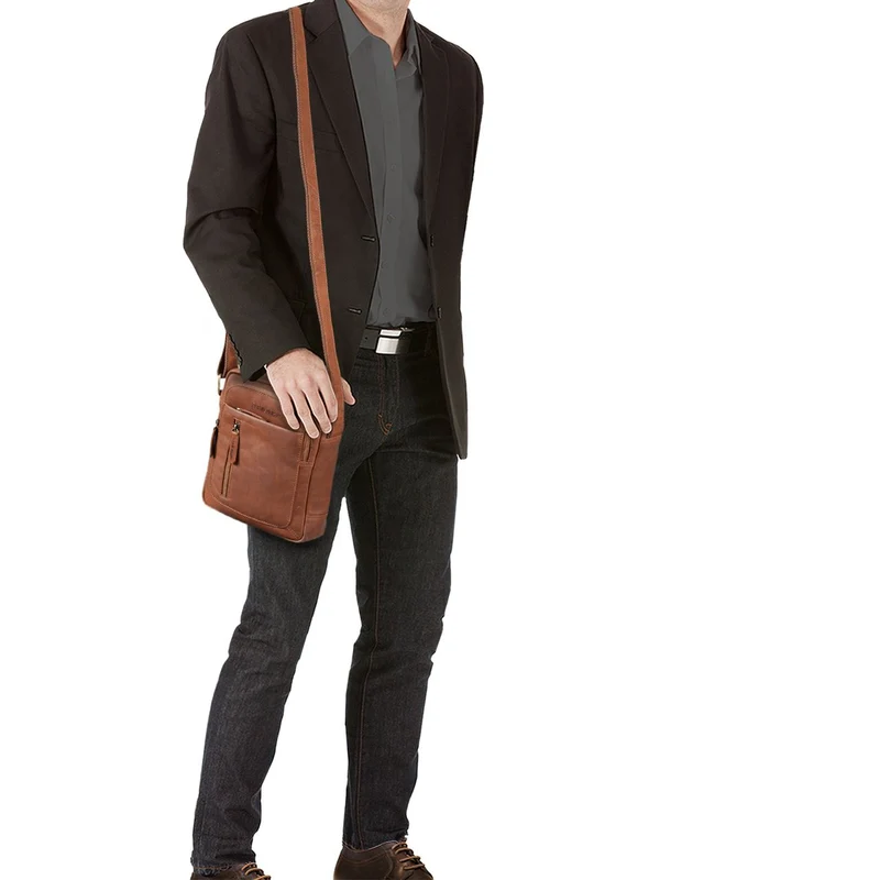 B-WARE "Jamie" Herren Ledertasche Umhängetasche klein
