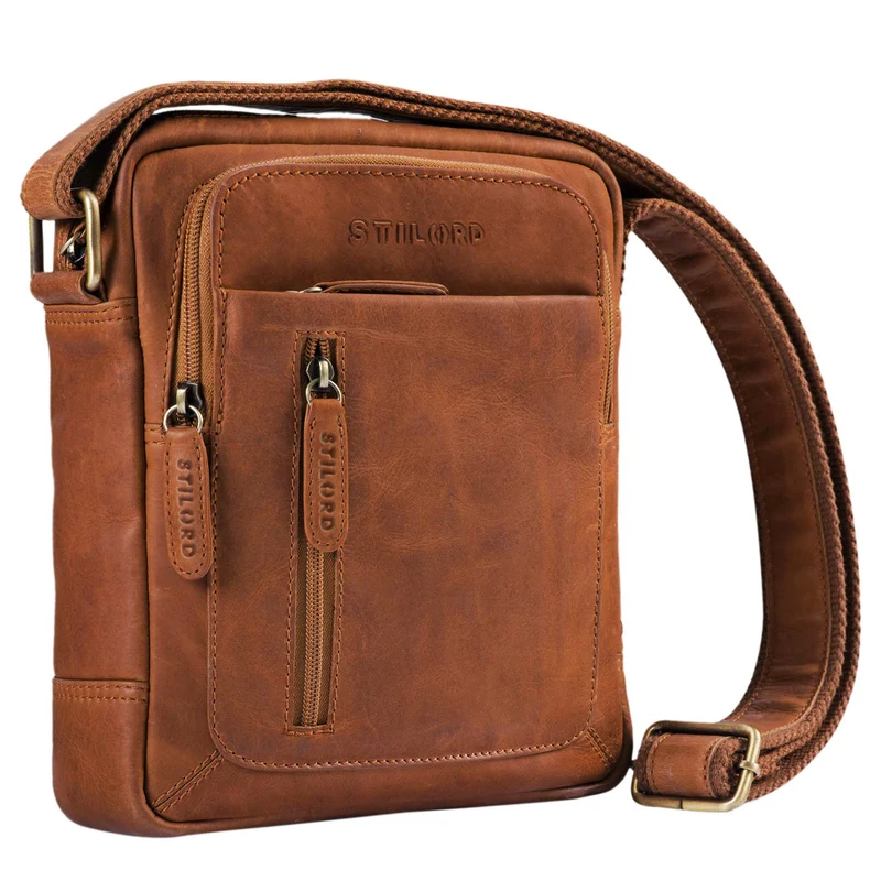 B-WARE "Jamie" Herren Ledertasche Umhängetasche klein