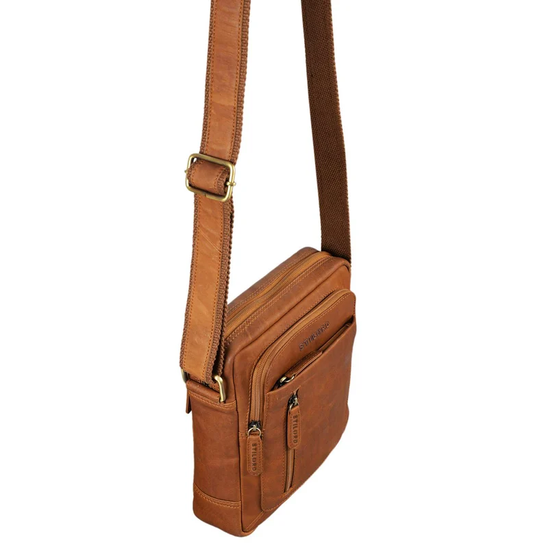 B-WARE "Jamie" Herren Ledertasche Umhängetasche klein