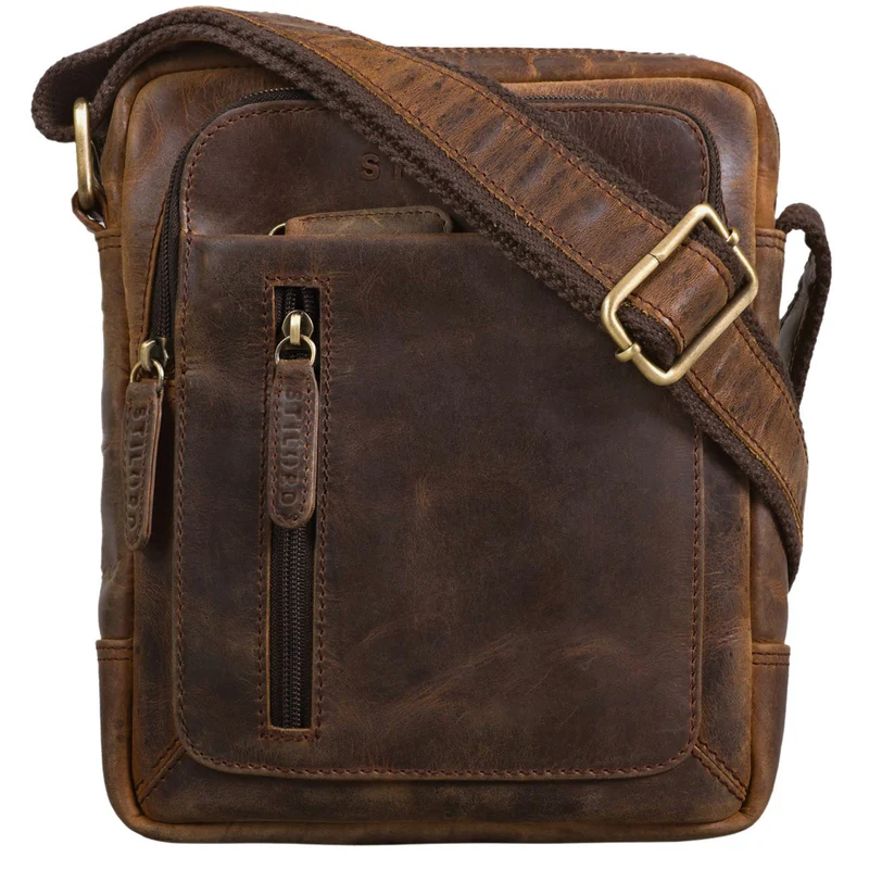 B-WARE "Jamie" Herren Ledertasche Umhängetasche klein