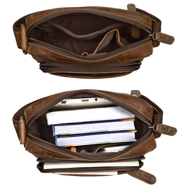 B-WARE "Jamie" Herren Ledertasche Umhängetasche klein