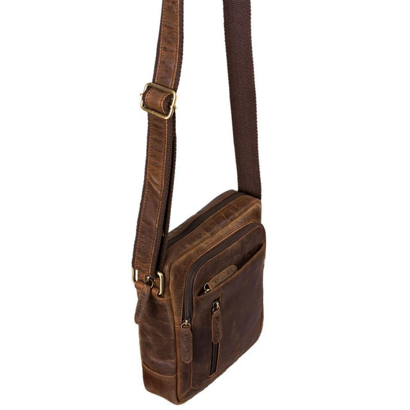 B-WARE "Jamie" Herren Ledertasche Umhängetasche klein