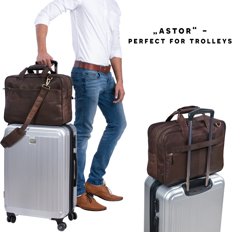 B-WARE "Astor" Große Lehrertasche Leder