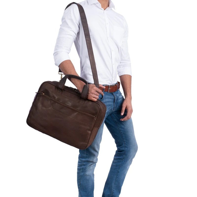 B-WARE "Astor" Große Lehrertasche Leder