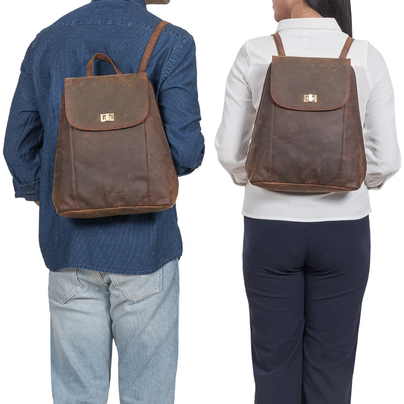 "Victoria II" Lederrucksack Damen Vintage