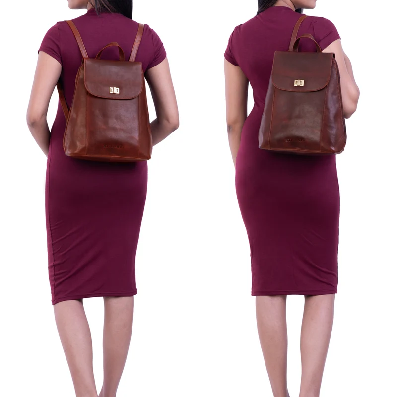 "Victoria" Lederrucksack Damen Vintage