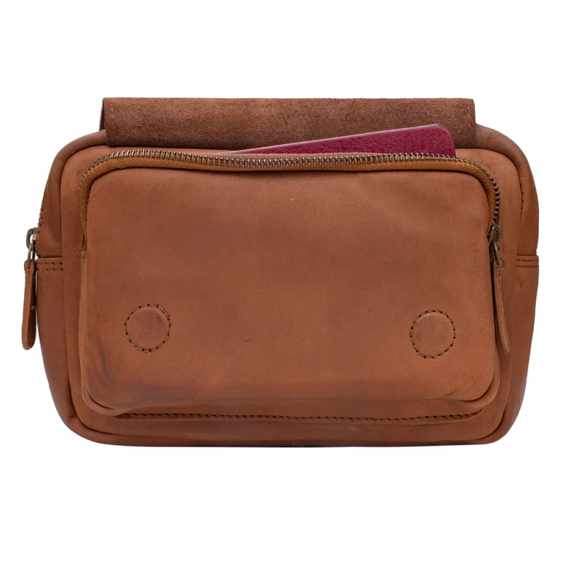 "Boston" Gürteltasche Leder Vintage