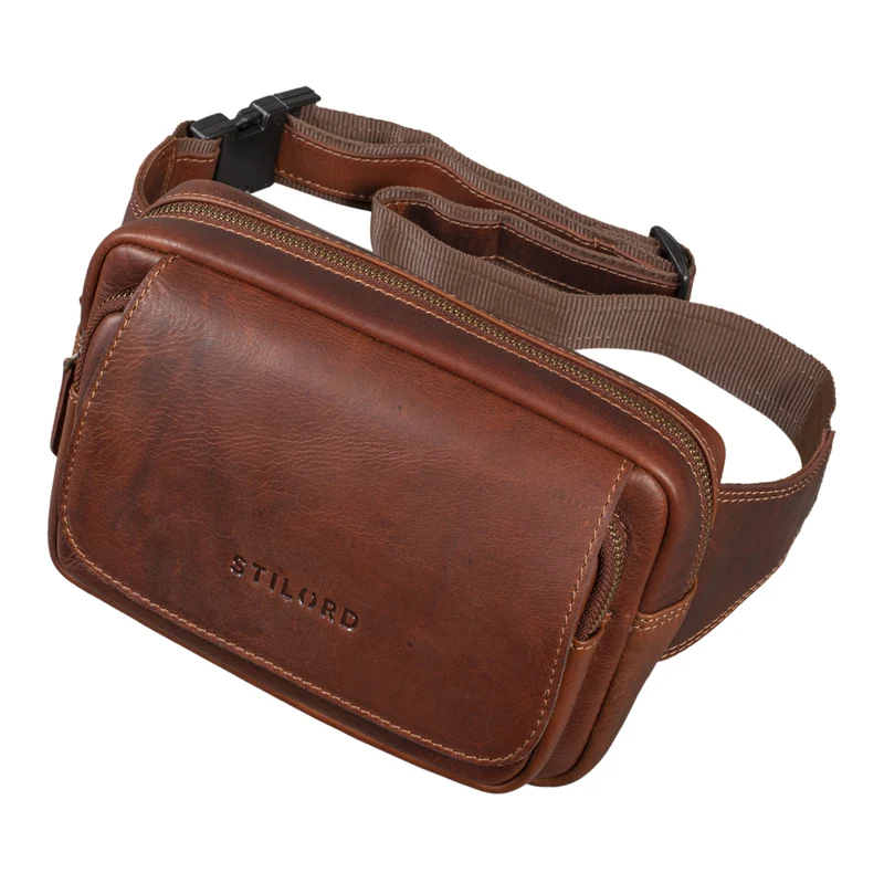 "Boston" Gürteltasche Leder Vintage