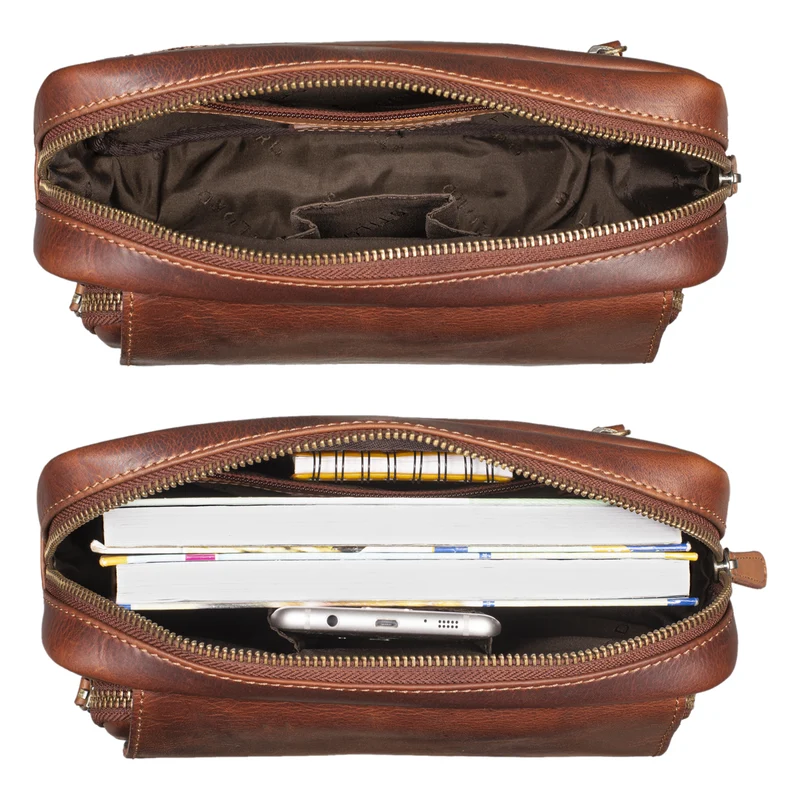 "Boston" Gürteltasche Leder Vintage