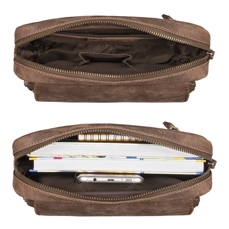"Boston" Gürteltasche Leder Vintage
