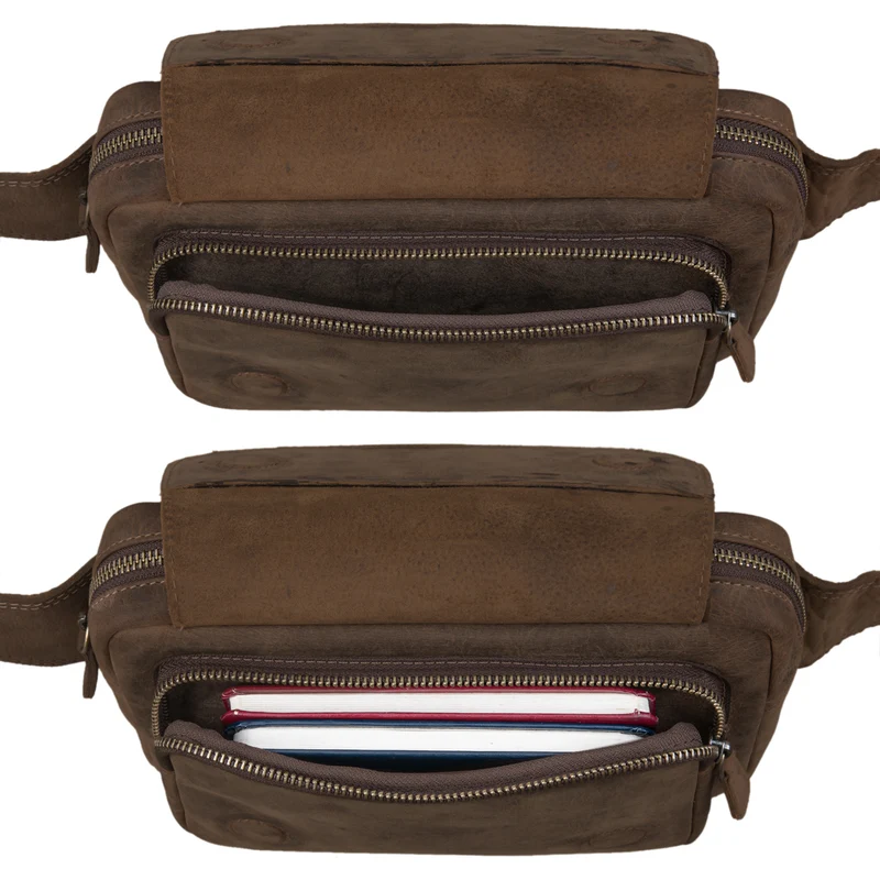 "Boston" Gürteltasche Leder Vintage