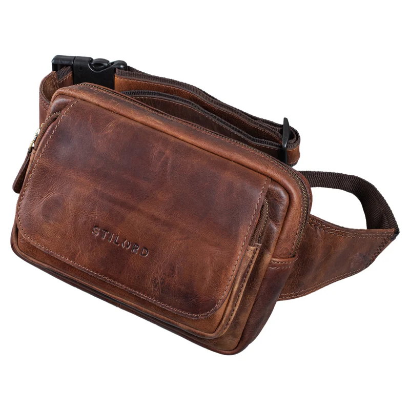 "Boston" Gürteltasche Leder Vintage