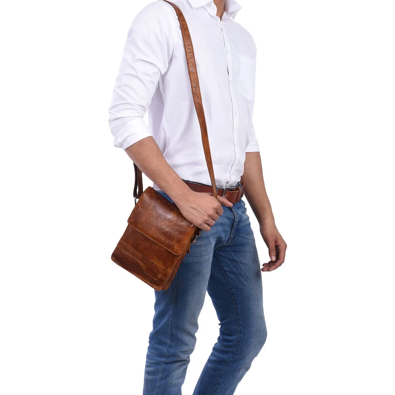 "Sven" Herrenhandtasche Leder Umhängetasche