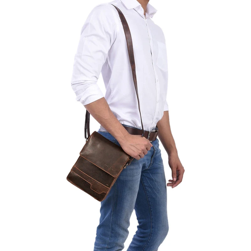 "Sven" Herrenhandtasche Leder Umhängetasche