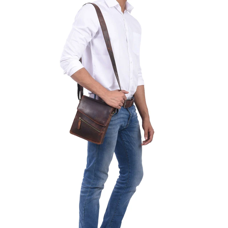 "Steve" Kleine Herren Tasche Leder