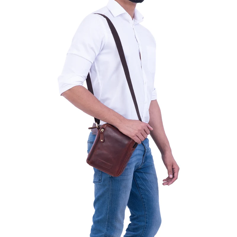 "Brandon" Herrenhandtasche Leder Umhängetasche