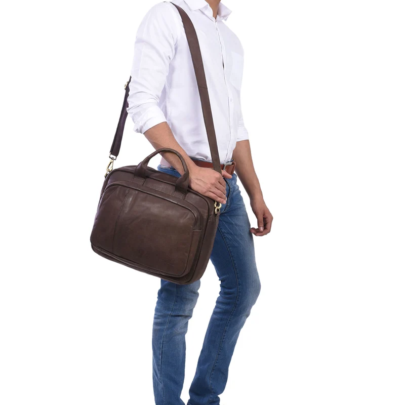 "Madrid" Vintage Businesstasche Leder