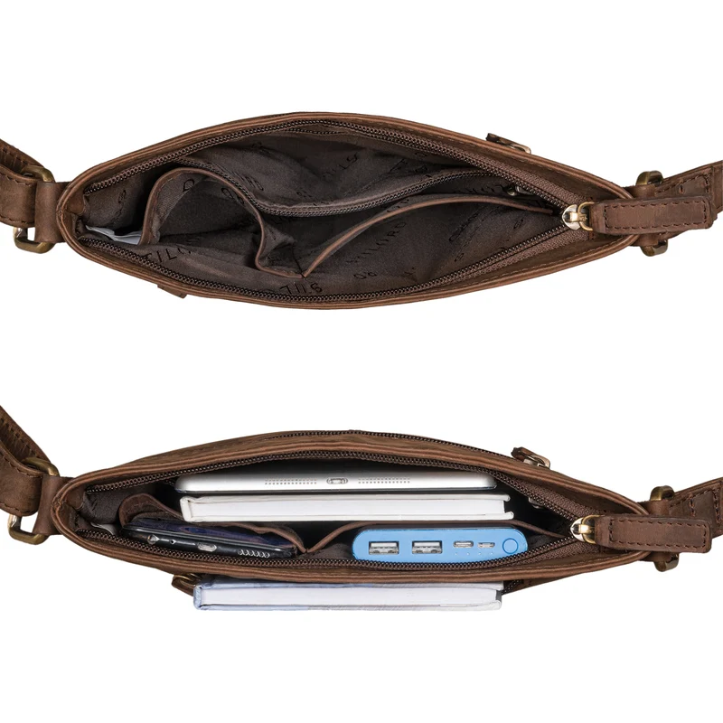 "Stella" Vintage Handtasche Damen Leder klein