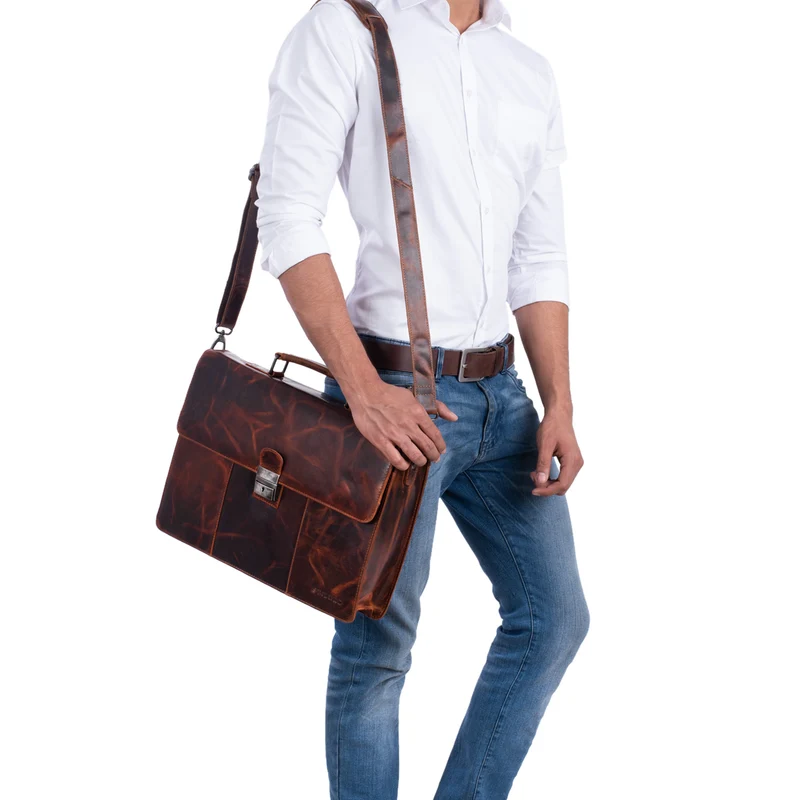 "Ravenzia" Leder Aktentasche Herren Damen