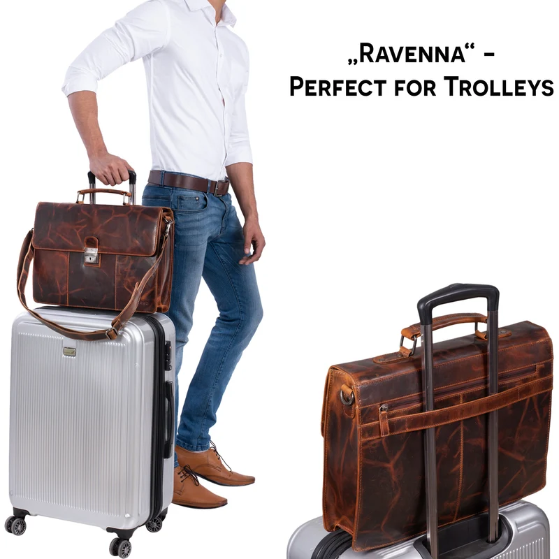 "Ravenzia" Leder Aktentasche Herren Damen