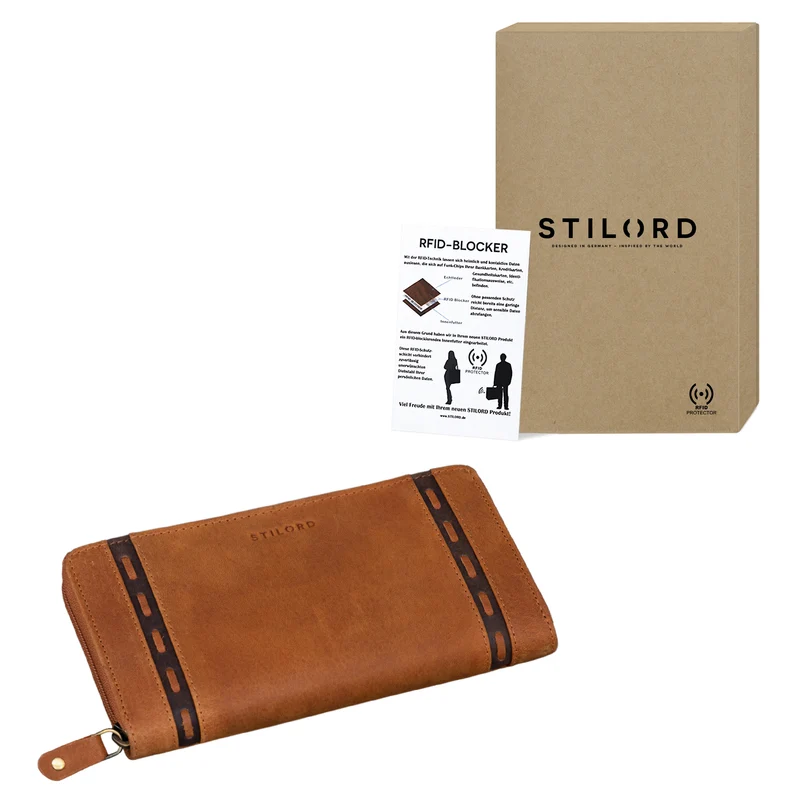 "Ashley" Leder Portemonnaie Damen RFID