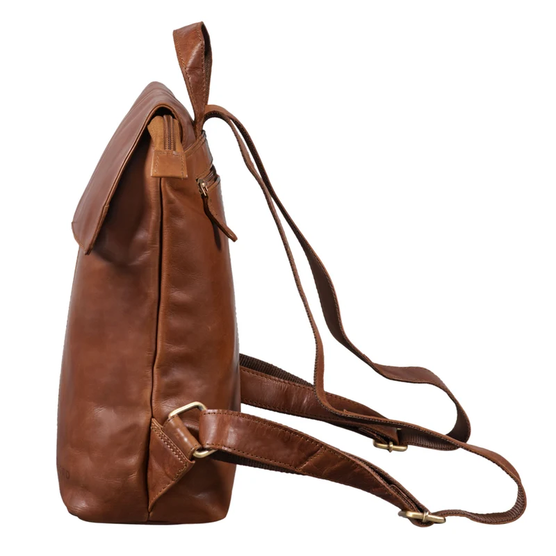 "Charlie" Vintage Lederrucksack Braun Damen Herren 13,3 Zoll Echtleder