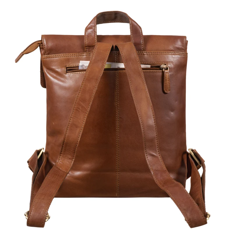"Charlie" Vintage Lederrucksack Braun Damen Herren 13,3 Zoll Echtleder