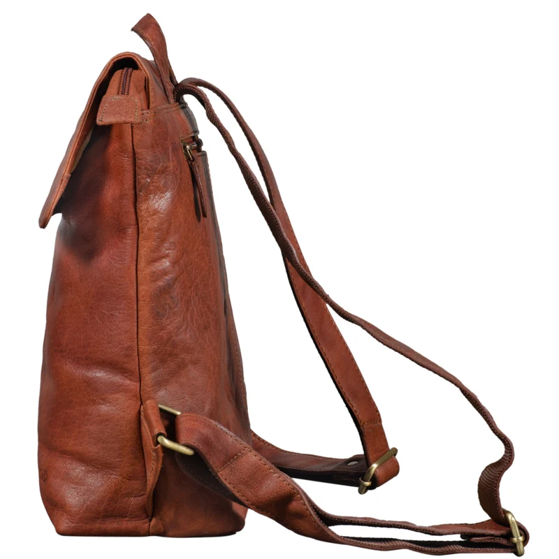 "Charlie" Vintage Lederrucksack Braun Damen Herren 13,3 Zoll Echtleder