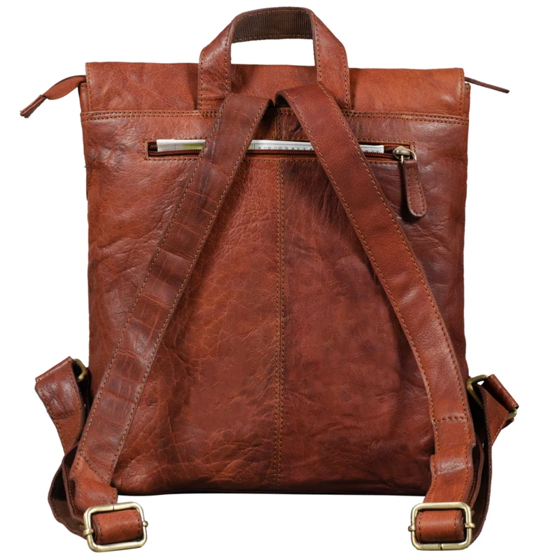 "Charlie" Vintage Lederrucksack Braun Damen Herren 13,3 Zoll Echtleder