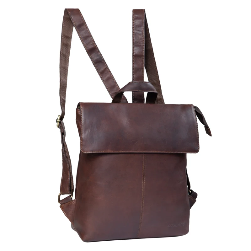 "Charlie" Vintage Lederrucksack Braun Damen Herren 13,3 Zoll Echtleder