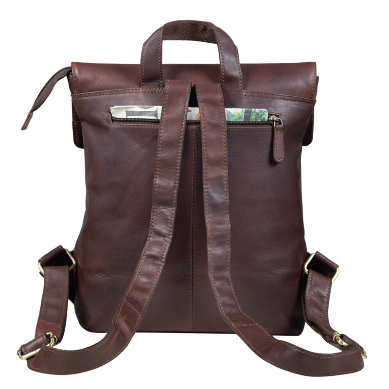 "Charlie" Vintage Lederrucksack Braun Damen Herren 13,3 Zoll Echtleder