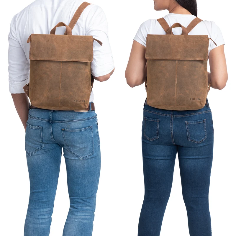 "Charlie" Vintage Lederrucksack Braun Damen Herren 13,3 Zoll Echtleder