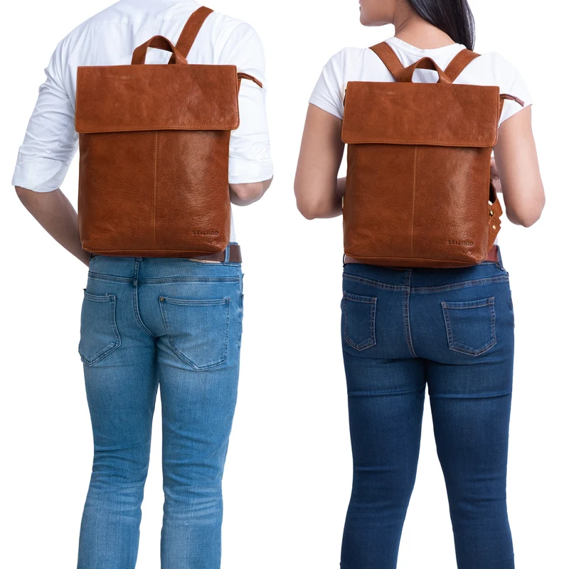 "Charlie" Vintage Lederrucksack Braun Damen Herren 13,3 Zoll Echtleder