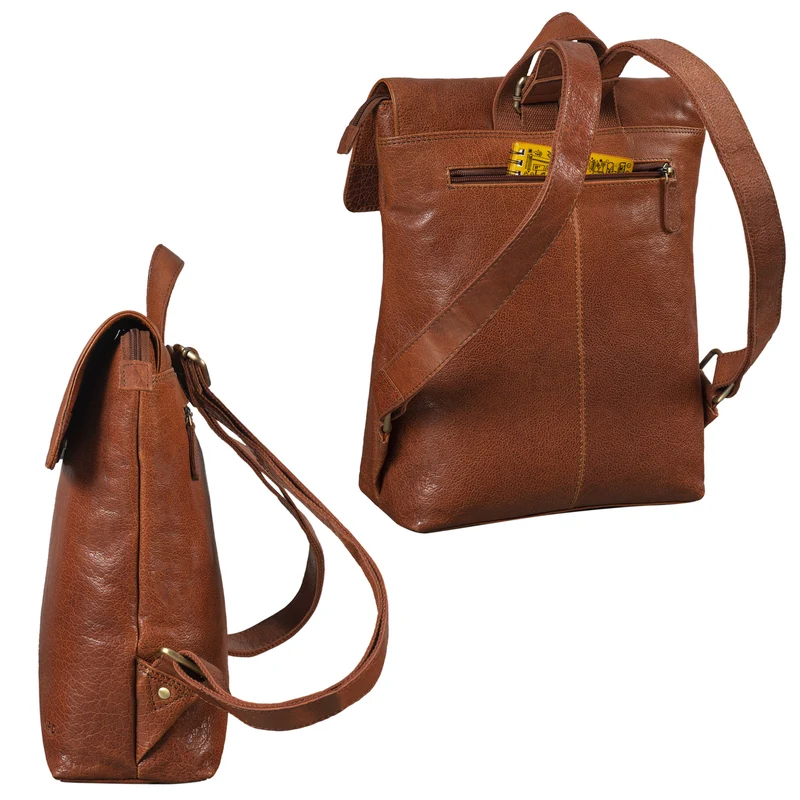 "Charlie" Vintage Lederrucksack Braun Damen Herren 13,3 Zoll Echtleder