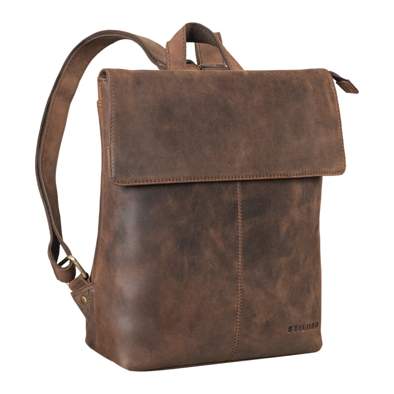 "Charlie" Vintage Lederrucksack Braun Damen Herren 13,3 Zoll Echtleder