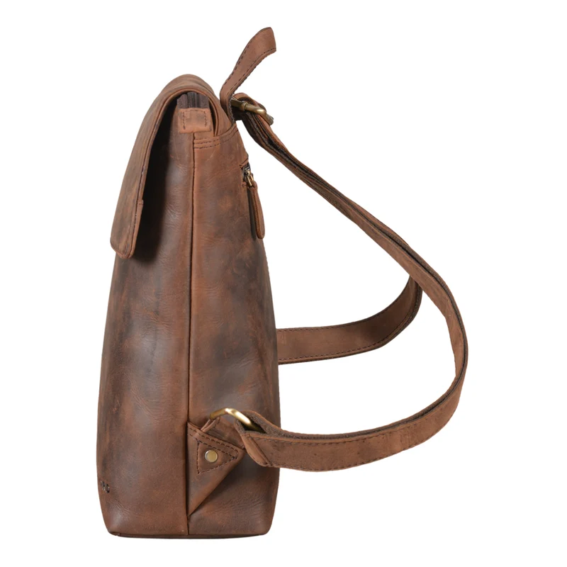 "Charlie" Vintage Lederrucksack Braun Damen Herren 13,3 Zoll Echtleder