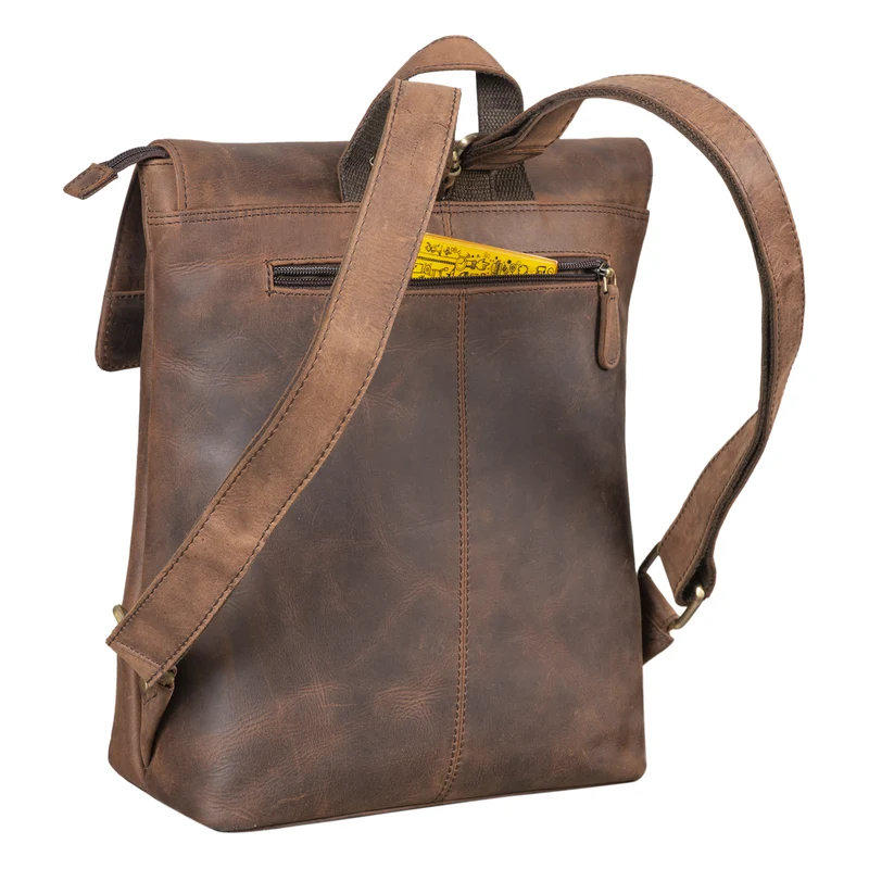"Charlie" Vintage Lederrucksack Braun Damen Herren 13,3 Zoll Echtleder