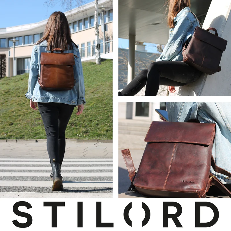 "Charlie" Vintage Lederrucksack Braun Damen Herren 13,3 Zoll Echtleder