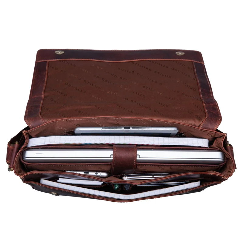 "Davis" Messenger Bag Leder 13 Zoll Umhängetasche Echtleder