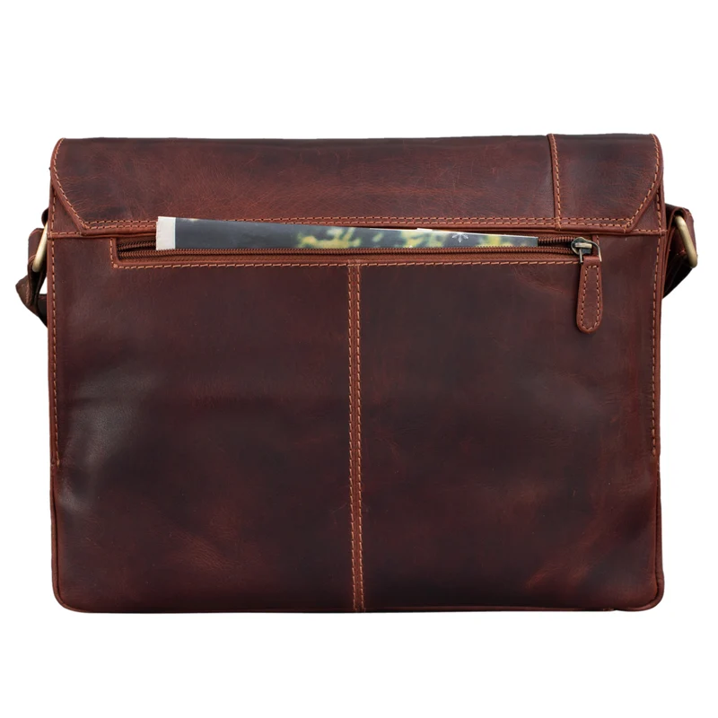 "Davis" Messenger Bag Leder 13 Zoll Umhängetasche Echtleder