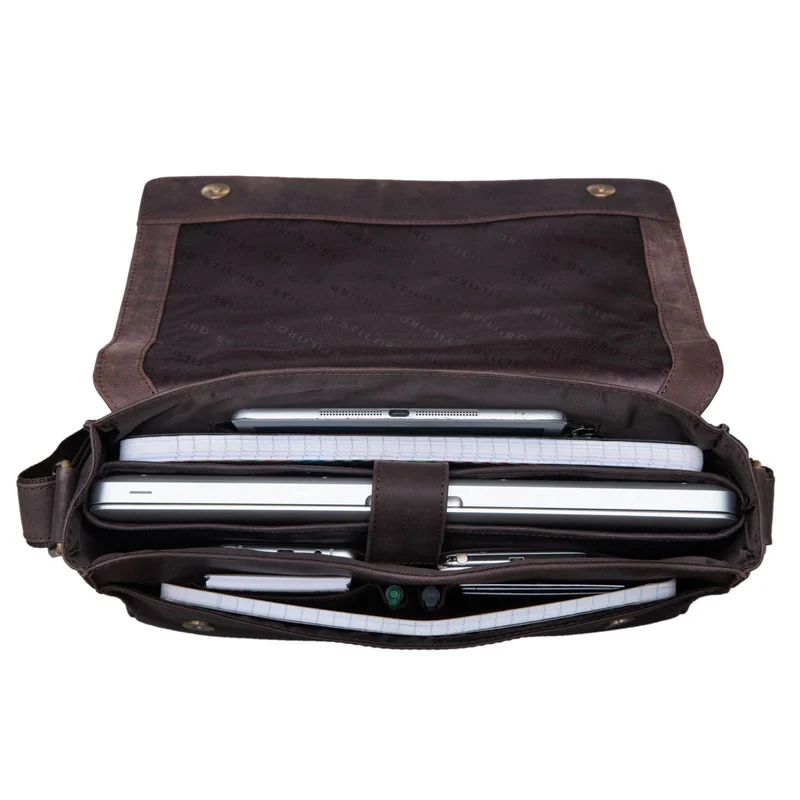 "Davis" Messenger Bag Leder 13 Zoll Umhängetasche Echtleder