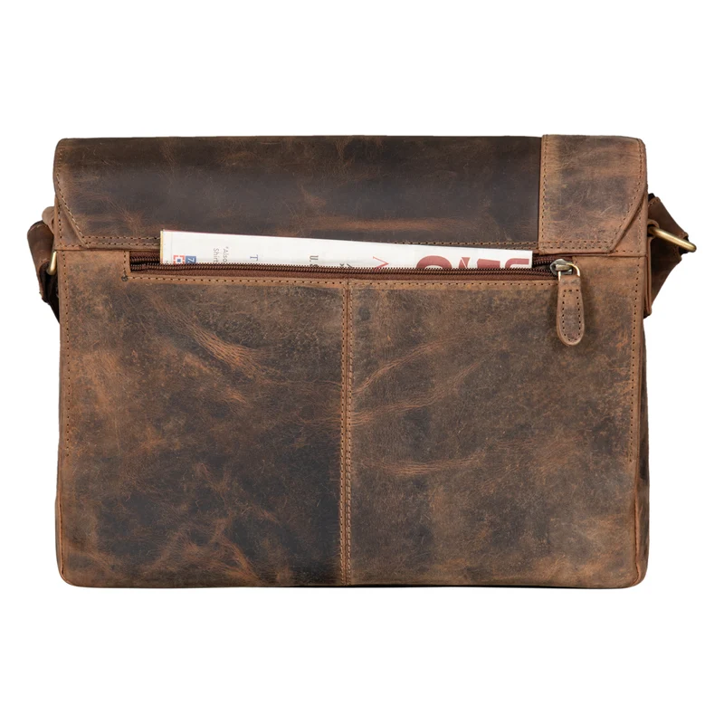 "Davis" Messenger Bag Leder 13 Zoll Umhängetasche Echtleder