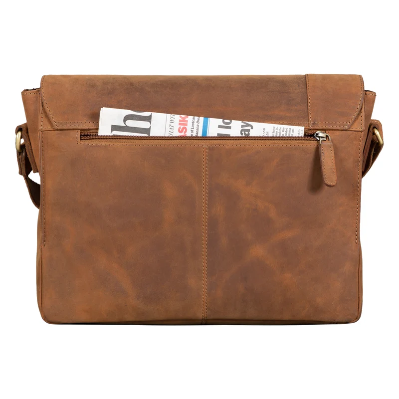 "Davis" Messenger Bag Leder 13 Zoll Umhängetasche Echtleder