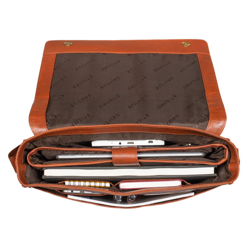 "Davis" Messenger Bag Leder 13 Zoll Umhängetasche Echtleder