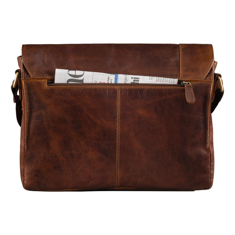 "Davis" Messenger Bag Leder 13 Zoll Umhängetasche Echtleder