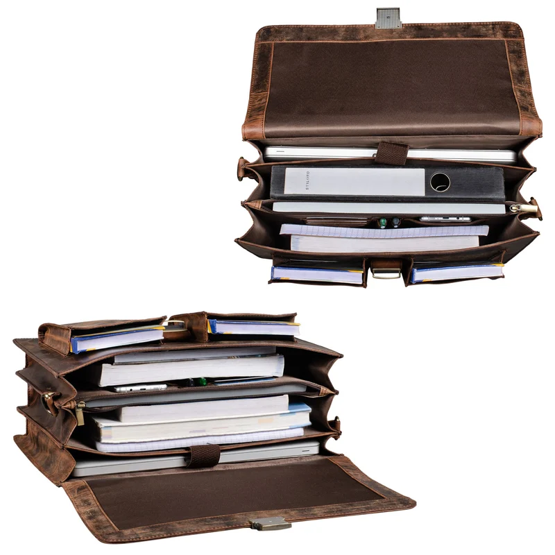 "Eros" Aktentasche Leder 15,6" Laptoptasche Businesstasche Echtleder