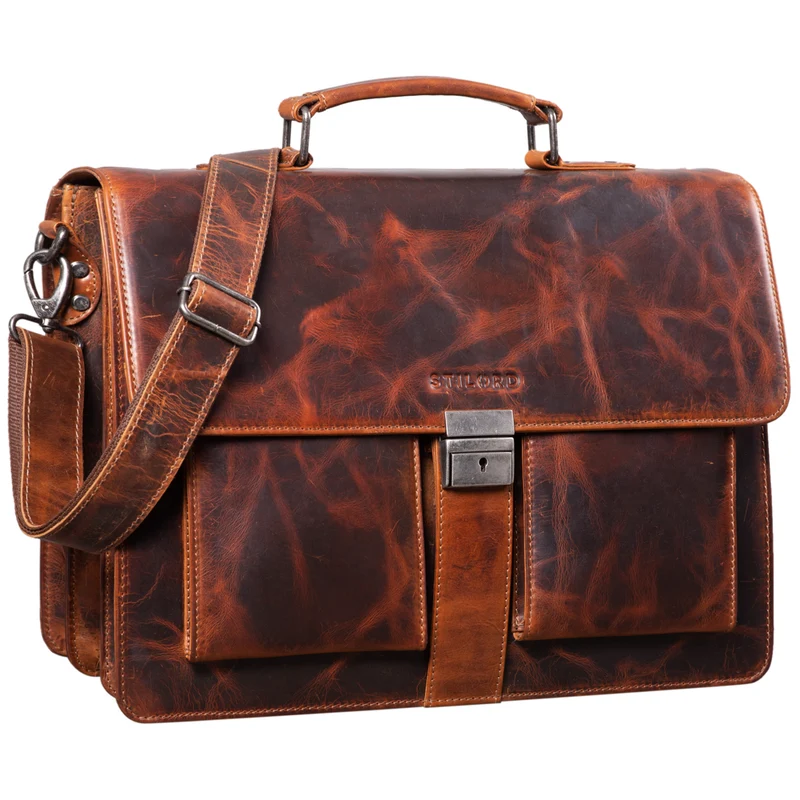 "Eros" Aktentasche Leder 15,6" Laptoptasche Businesstasche Echtleder